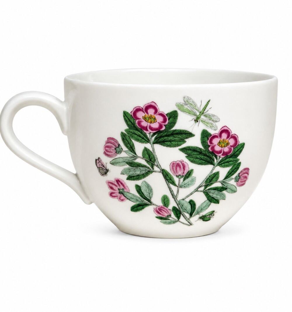 Portmeirion Botanic Garden Rhododendron Jumbo Coffee Tea Cup 3 1/2” Dragonfly